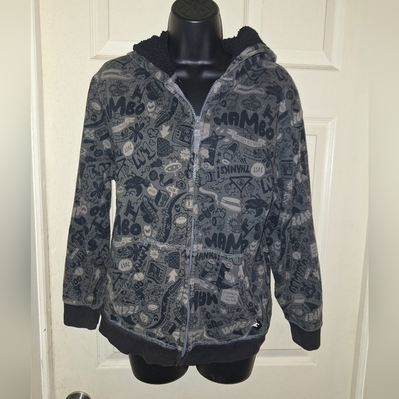 Mambo graphic zip up sherpa lined hoodie 100% cotton - Picture 1 of 6